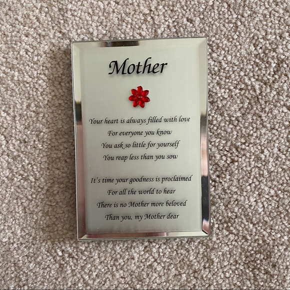 Vintage mirror ‘Mother’ poem standing frame - Picture 2 of 7